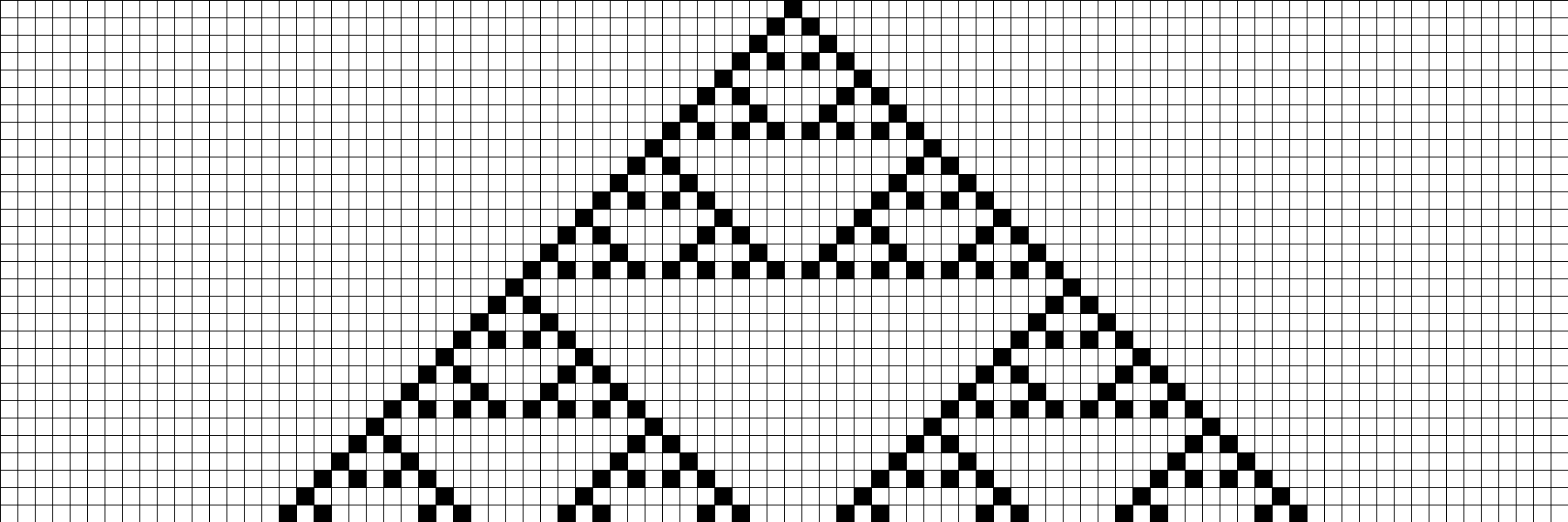 Figure 7.13: Wolfram elementary CA, rule 90 